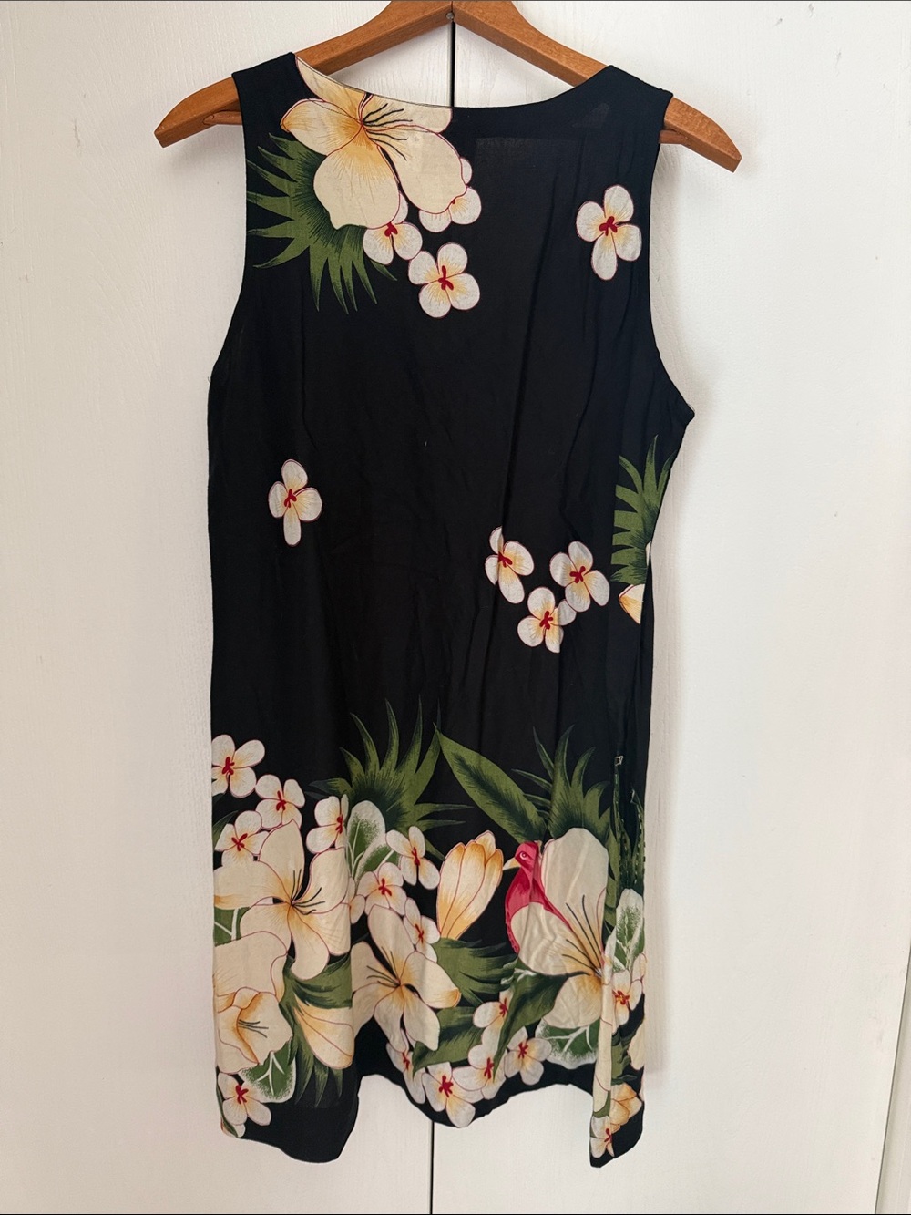 Peppermint Black Floral-Accent Sleeveless Tunic Dress - Picture 6 of 6